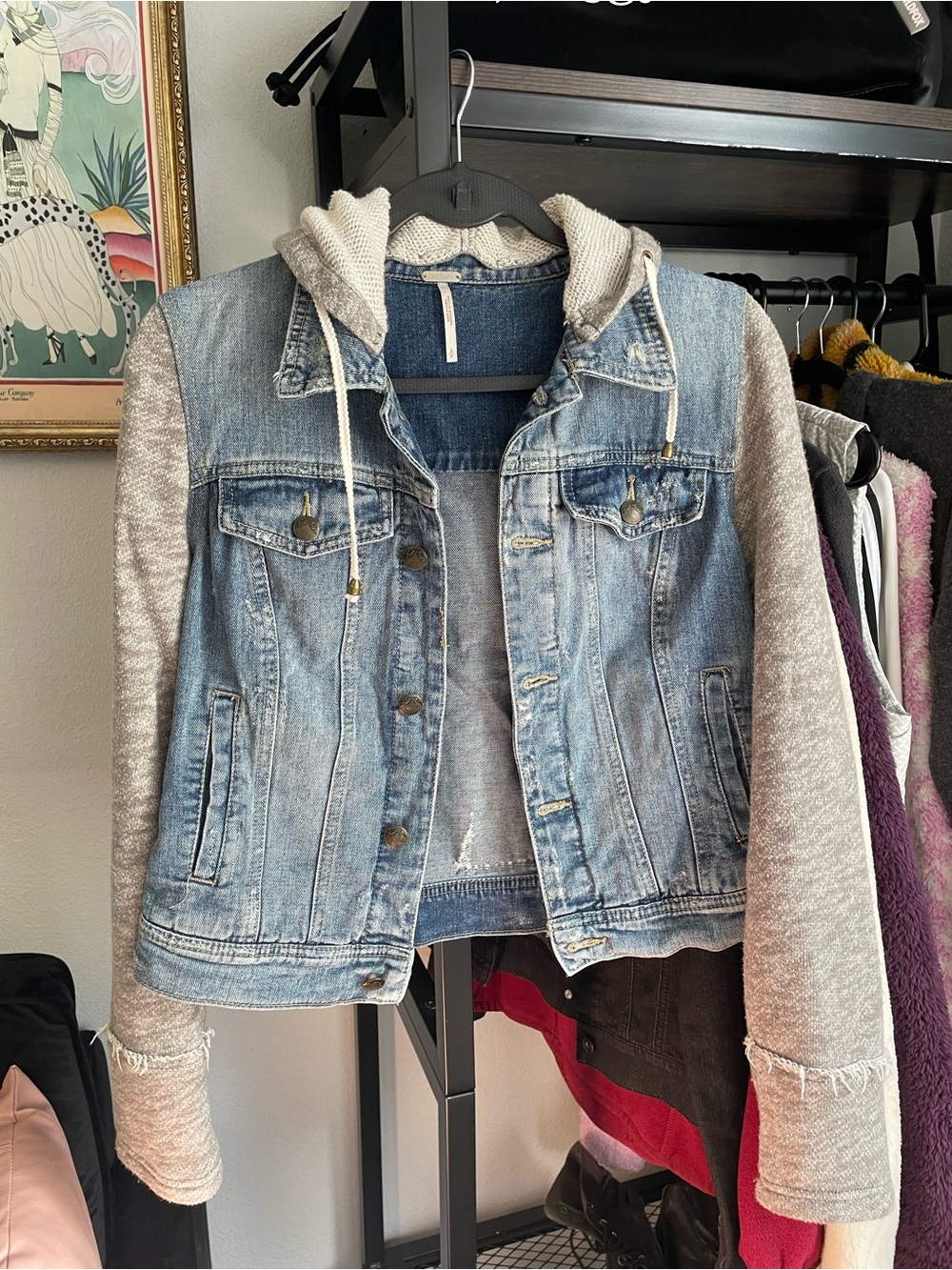Free people denim/sweatshirt hoodie